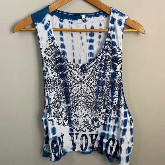 Guess Low Arm Women's Abstract Print Tank Top Size Medium - Picture 1 of 14